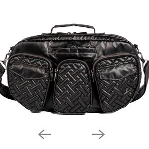 New Lug Railcar Handbag / Purse in Metallic Black